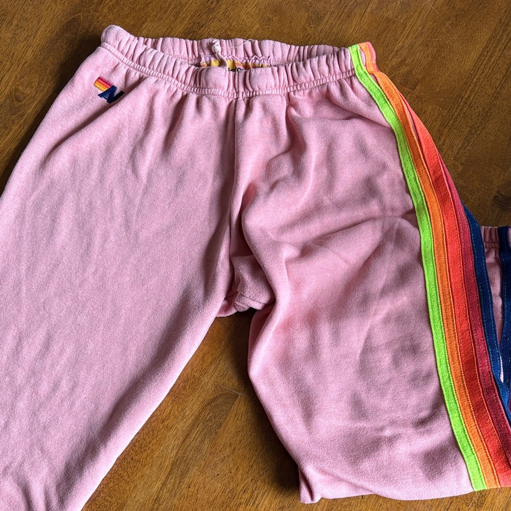 Aviator Nation 5 Stripe Pink Sweatpants